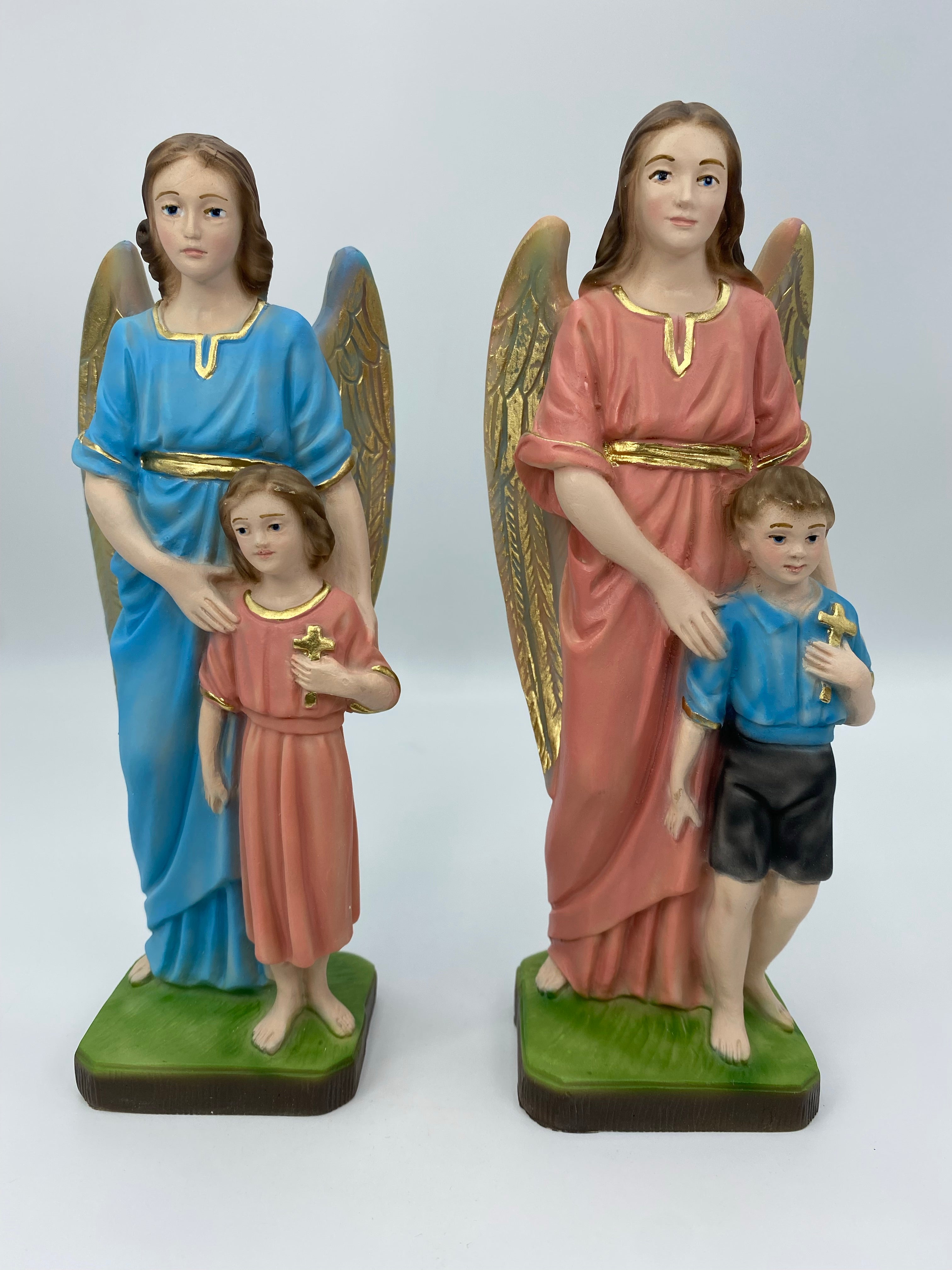 The Faith Gift Shop Guardian Angels  statue - Hand Painted in Italy - Our Tuscany Collection - Estatua del Angel de La Guarda