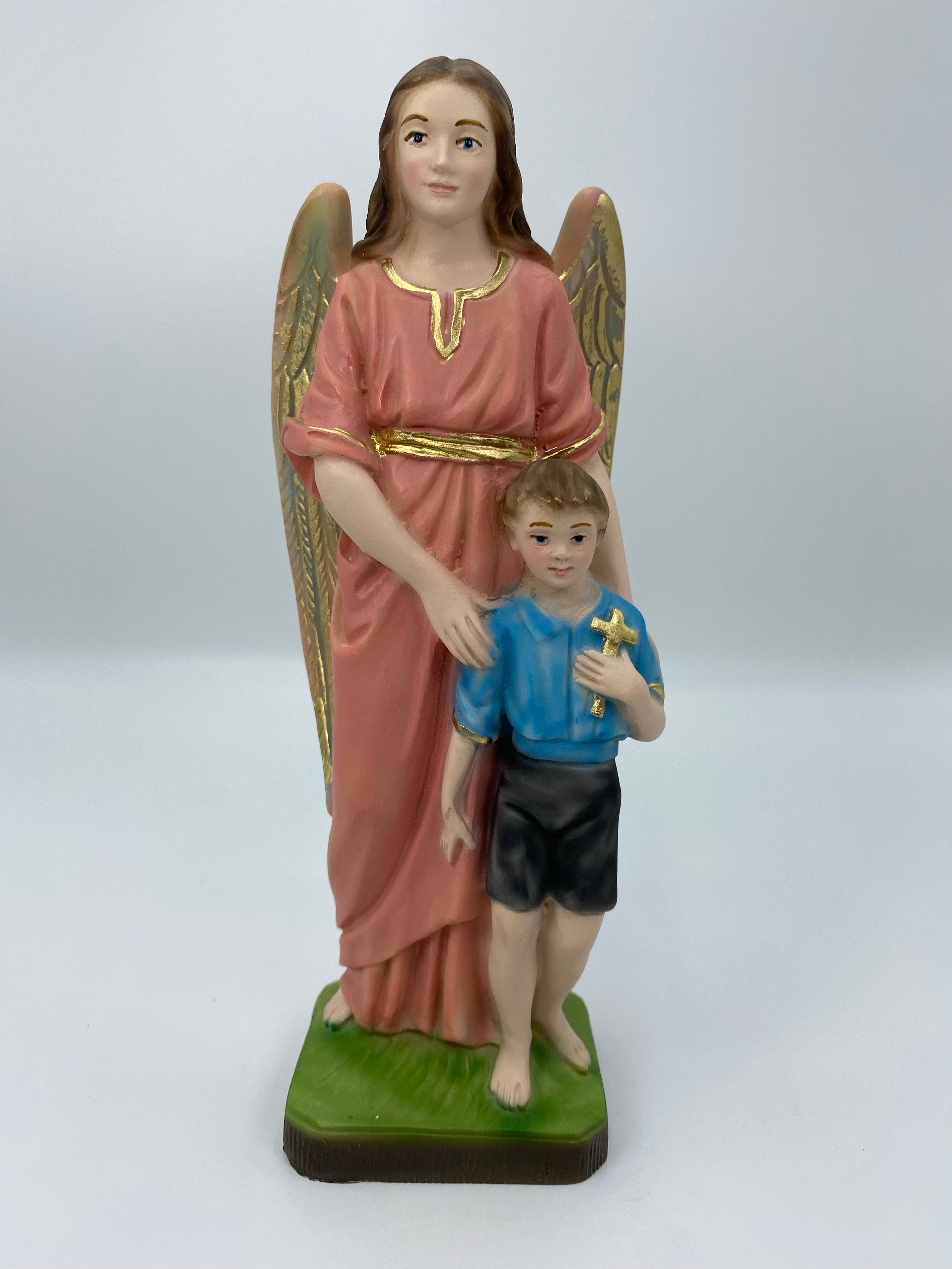 The Faith Gift Shop Guardian Angels  statue - Hand Painted in Italy - Our Tuscany Collection - Estatua del Angel de La Guarda