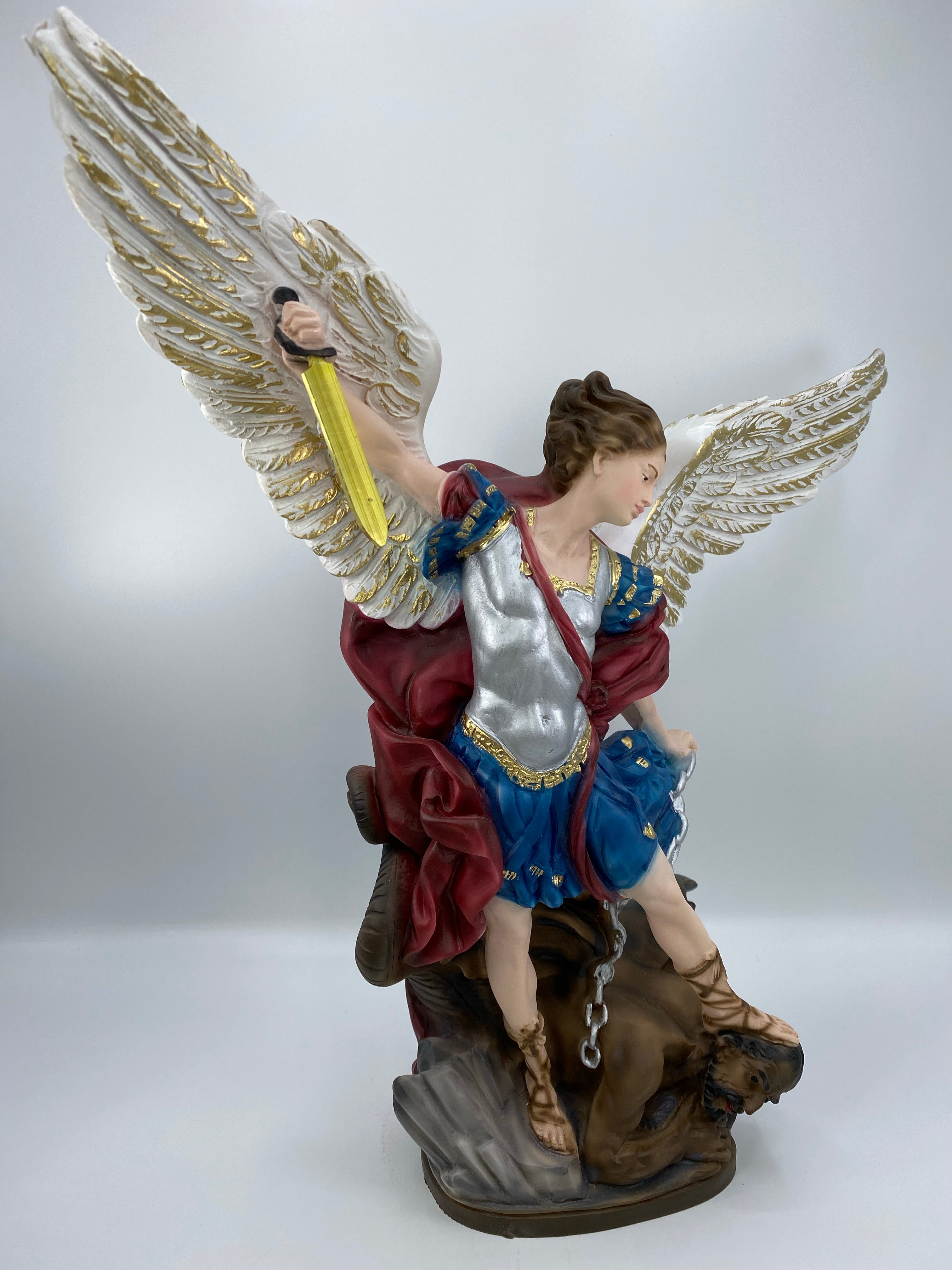 The Faith Gift Shop Saint Michael The Archangel  statue - Hand Painted in Italy - Our Tuscany Collection - Estatua de San Miguel Arcangel