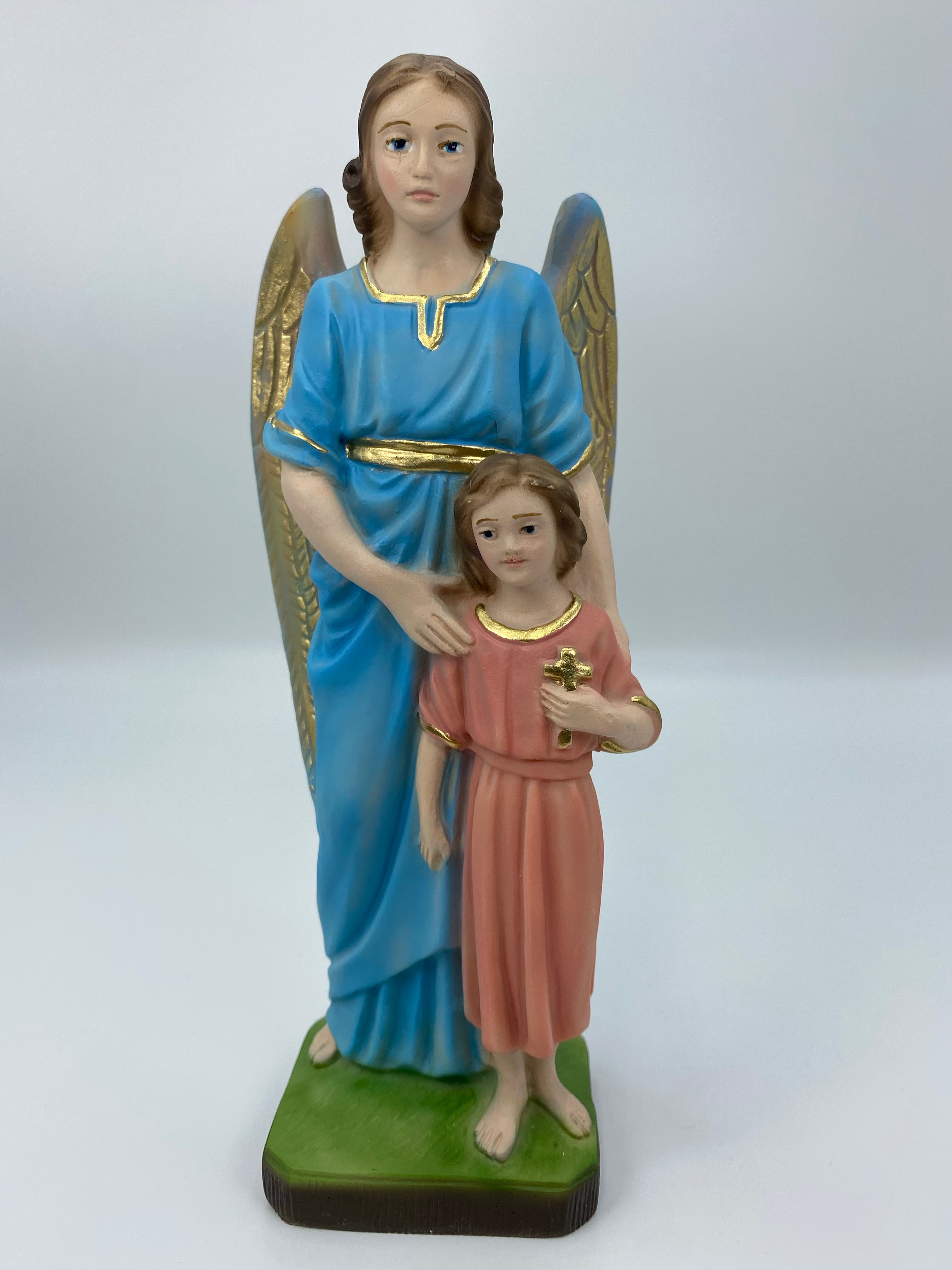 The Faith Gift Shop Guardian Angels  statue - Hand Painted in Italy - Our Tuscany Collection - Estatua del Angel de La Guarda
